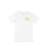 Born To Play Basketball Cep Logo Tasarımlı Beyaz Tişört