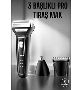Mey İthalat® 3 Başlıklı Kulak Burun Tıraş Makinesi Erkeklere Özel