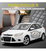 Ford Focus 3 Antrasit Renk Tay Tüyü Cepli & Terletmez Sırtlı Oto Koltuk Minder Seti - Koltuk Koruma Kılıfı (ÖN & ARKA TAM SET)