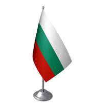 Masa Üstü Bulgaristan Bayrağı Krom Direk Masa Bayrak Seti
