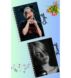 Billie elish defter seti 2 adet A4 boyutu 21*30 çizgili + kareli 60 syf
