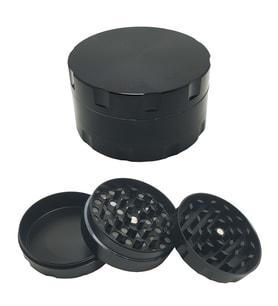 Siyah 55 mm. Grinder Alloy Herbal Öğütücüsü Parçalayıcı rb88sy