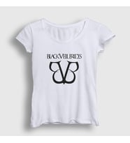 Presmono Kadın Beyaz Logo Black Veil Brides T-Shirt 18891tt (Beyaz)