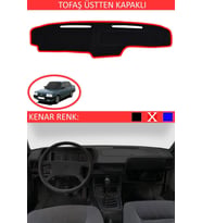 Tofaş Üstten Kapaklı Için Uygun Torpido Koruma Halısı Siyah Kenar Renk Kırmızı