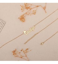 Kişiye Özel 925 Ayar Gümüş Cadı Şapkası İsim Kolye (Gold)