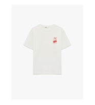 Koton Arkası Kiraz Baskılı Beyaz Kadın T-Shirt 6SAK50060EK