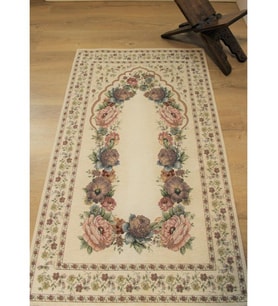 BELİEVE KINAY BEJ JAKARLI DOKUMA GOBLEN DEKORATİF ASTARSIZ SAÇAKSIZ ŞÖNİLLİ SECCADE 70*115
