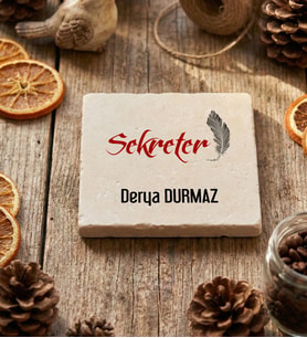 Kişiye Özel Sekreter Bardak Altlığı  Hediyesi (Krem)