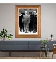 Altın Paspartulu Atatürk  Çerçeveli Tablo C244 (Gold)