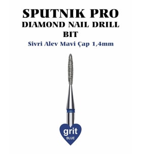 Elmas Sivri Alev Freze Mavi Çap 1,4mm
