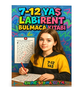 7-12 YAŞ Labirent Bulmaca Kitabı (100 Labirent Cevaplarıyla)