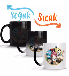 Fairy Tail Anime Erza Scarlet Happy Lisanna Straus Sihirli Kupa Bardak Porselen