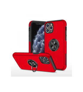 iPhone 11 Pro Max Kılıf Elit Yüzüklü Kapak - Kırmızı
