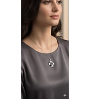 925 Ayar Papatya silver nano zirkon taşlı  çiçek kolye.rose.gold.rodaj