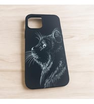 iPhone 12 digital baskılı siyah renk kaliteli silikon telefon kılıfı
