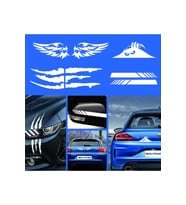 Oto Dikiz Kanat Canavar Pençe Bagaj Sticker Beyaz 4 Lü Paket