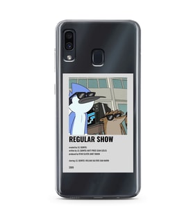 Samsung Galaxy A20/A30 Uyumlu Regular Show Mordecai ve Rigby Desenli Şeffaf Telefon Kılıfı