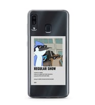 Samsung Galaxy A20/A30 Uyumlu Regular Show Mordecai ve Rigby Desenli Şeffaf Telefon Kılıfı