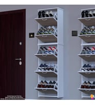Modilayn VERVE Asma Kapı Önü 52x194x26 cm lik 5 Düşer Kapak 10 Göz Bölmeli Ayakkabılık