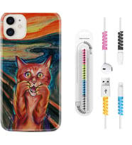 Apple iPhone 11 12 13 Mini Kılıf Kablo Koruma Spiral Silikon Tablo Cat 1788