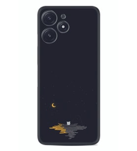 Xiaomi Poco M6 Pro 5G Kılıf Silikon Desen Özel Seri Ay ve Kedi 1683