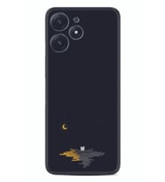 Xiaomi Poco M6 Pro 5G Kılıf Silikon Desen Özel Seri Ay ve Kedi 1683