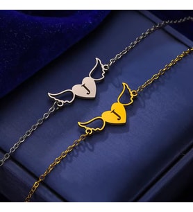 Kişiye Özel Minimal Kalp Harf Bileklik 925K Gümüş (Gold)