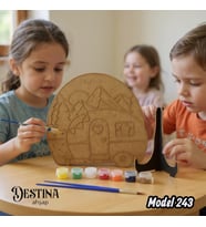 Destina Ahşap Mandala Boyama Seti- Ahşap Boyama-Model 243