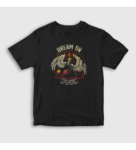 Presmono Unisex Çocuk Siyah Dream On Aerosmith T-Shirt 349359tt