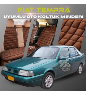 Fiat Tempra Kahverengi Renk Tay Tüyü Cepli & Terletmez Sırtlı Oto Koltuk Minder Seti - Koltuk Koruma Kılıfı (ÖN & ARKA TAM SET)