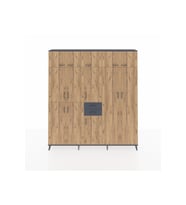 Arges Dolap 10 Raflı 2 Çekmeceli 3 Askılı 220x30x243 Antrasit-Çam/Antrasit