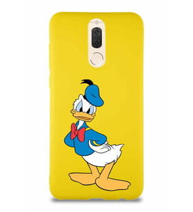 Huawei Mate 10 Lite Soft Premier Kapak Donald Duck-D Tasarımlı Silikon Kılıf - Sarı (Şeffaf)
