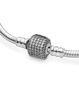 Pandora Charm Uyumlu, Taş Klips Yılan Bileklik Ahşap Kutulu