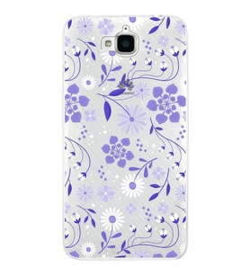Huawei Y6 Pro Uyumlu Kapak Flowers Tasarımlı Şeffaf Silikon Kılıf
