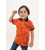 Toontoy Erkek Çocuk Desenli Tişört (Oranj)