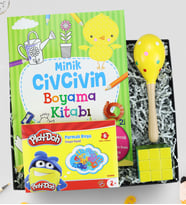 Boyama Kitabı & Play-Doh Parmak Boya & Marakas & Zeka Küpü Hediye Seti