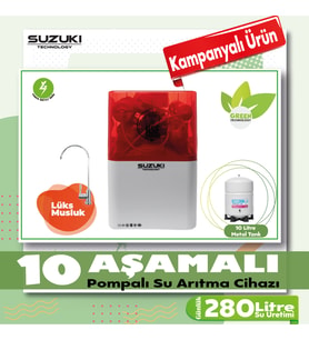 SUZUKI TECHNOLOGY 10 Aşamalı POMPALI Su Arıtma Cihazı,Çevre Dostu (Mavi Cilt)