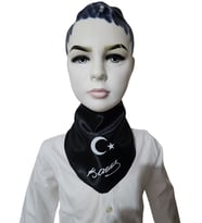Ay Yıldızlı Atatürk İmzalı Fular (Siyah)