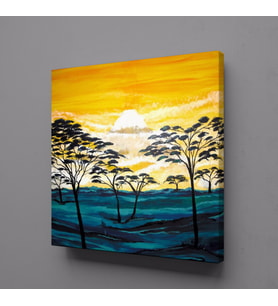 SİYAH AĞAÇLAR KANVAS TABLO 40x40cm (Karışık)