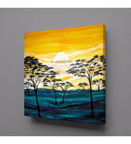 SİYAH AĞAÇLAR KANVAS TABLO 40x40cm (Karışık)