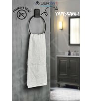 Yapışkanlı Siyah Yuvarlak Havluluk - Delmeye Son