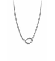 Özel Seri Kadın Silver Gümüş Renk Düğüm Detaylı 45 Cm Çelik Kolye