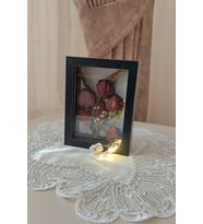 15x20x5 cm Anı Çerçevesi! Yeni Moda Çiçek Anı Çerçevesi! İsteme Çiçeği! Derin Gül Kutusu-Dikey