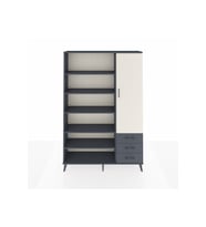 Arges Dolap 9 Raflı 3 Çekmeceli Tek Kapaklı  132x30x195 Antrasit-Aytaşı/Antrasit