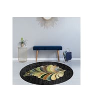 Eliana Home Baskılı, Yıkanabilir Kaymaz Taban Oval Halı LNA7038-SD270 100x150 cm (Siyah)