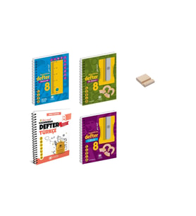 LGS 8. Sınıf Matematik Fen Bilimleri Türkçe ve İnkılap Kazandıran Defter 4lü Set