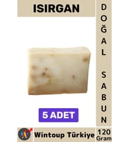 #KatıSabun %100 Doğal Bitkisel El Yüz Saç Vücut Cilt İçin Organik Isırgan Sabunu 120 Gram 5 Adet