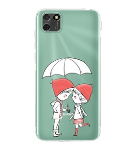 Huawei Y5 p Uyumlu Kamera korumalı Kapak Aşk Tasarımlı  Şeffaf Kılıf