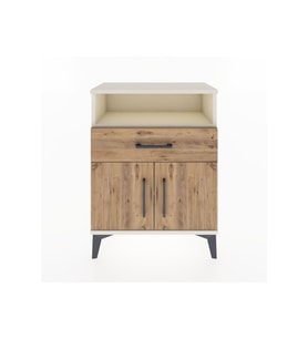 Arges Komodin 2 Raflı Tek Çekmeceli 2 Kapaklı 60x30x80 Aytaşı-Çam