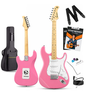 Fourtune Atlas EG-1000PK Maple Klavye Strat Kasa SSS Pembe Elektro Gitar Seti